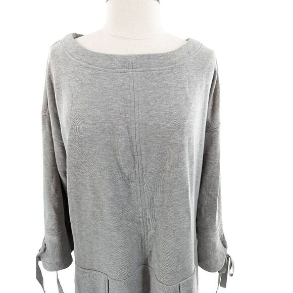 Laundry By Shelli Segal Women Gray Cotton Blend Sweatshirt Dress Size Medium - Picture 6 of 12